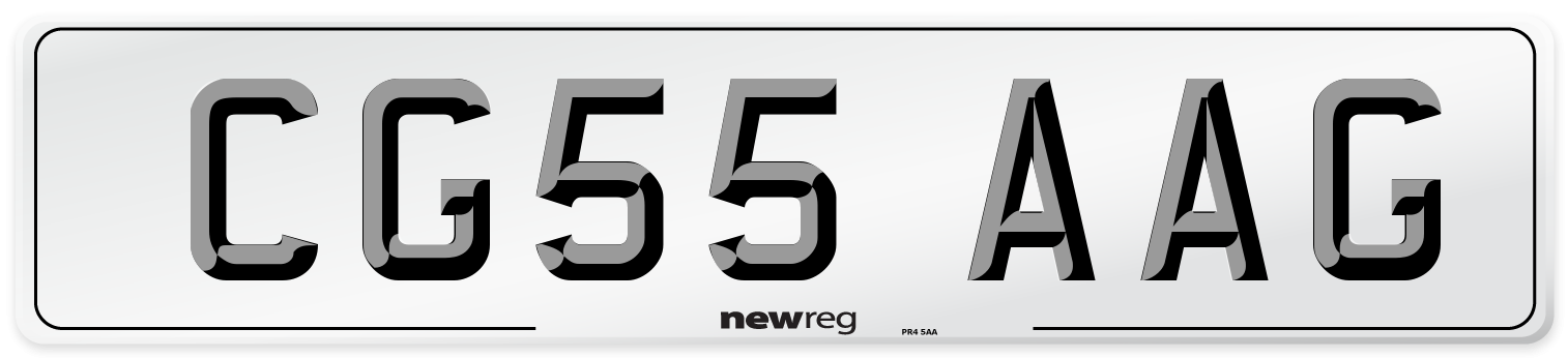 CG55 AAG Number Plate from New Reg